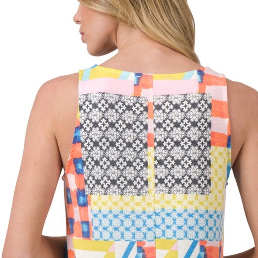 Patchwork Print Tank Top - Picture 3 of 4